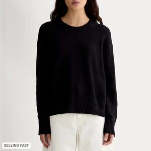 Everlane Women's Boxy Sweater in Everyday Cotton- Black